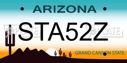 STA52Z Arizona License Plate