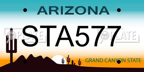 STA577 Arizona License Plate
