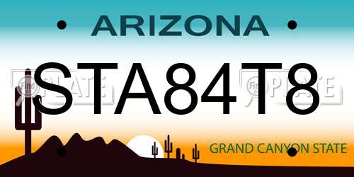 STA84T8 Arizona License Plate
