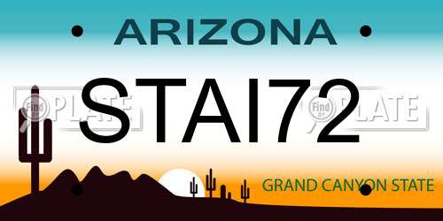 STAI72 Arizona License Plate
