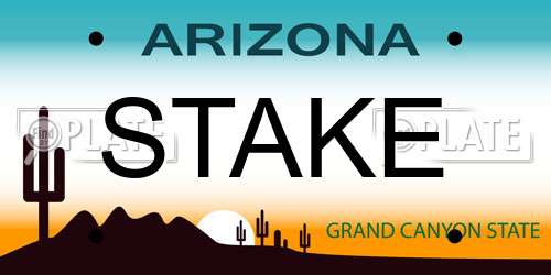 STAKE Arizona License Plate