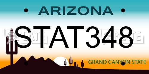 STAT348 Arizona License Plate