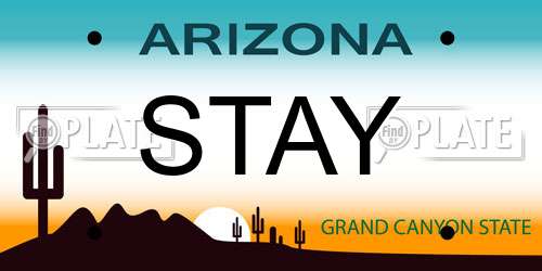 STAY Arizona License Plate