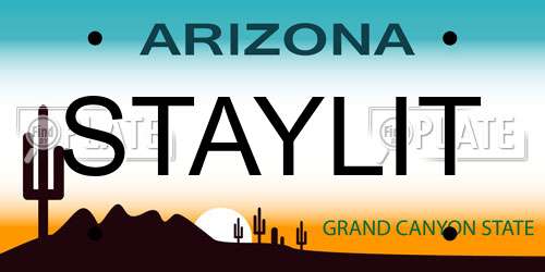 STAYLIT Arizona License Plate