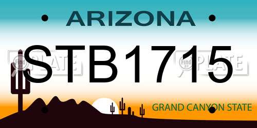 STB1715 Arizona License Plate