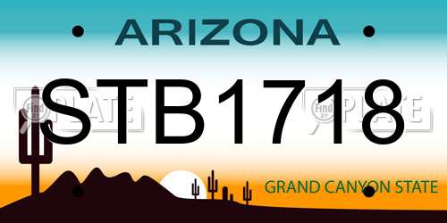 STB1718 Arizona License Plate