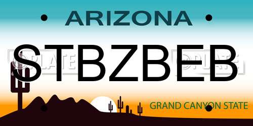 STBZBEB Arizona License Plate