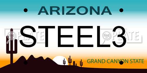 STEEL3 Arizona License Plate