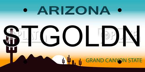 STGOLDN Arizona License Plate