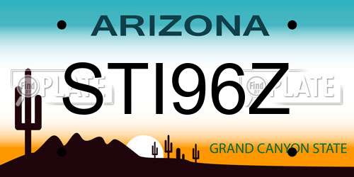 STI96Z Arizona License Plate