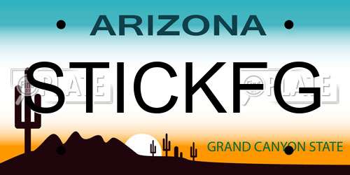 STICKFG Arizona License Plate