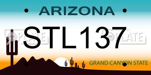 STL137 Arizona License Plate