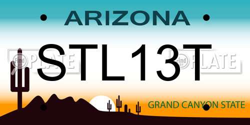 STL13T Arizona License Plate