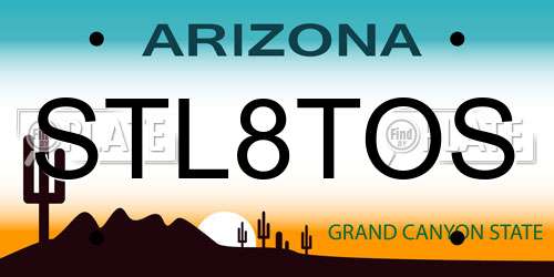 STL8TOS Arizona License Plate