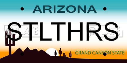 STLTHRS Arizona License Plate