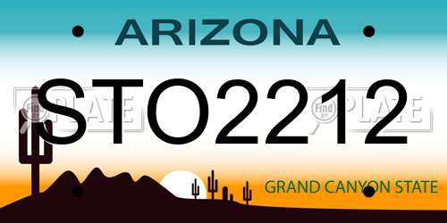 STO2212 Arizona License Plate