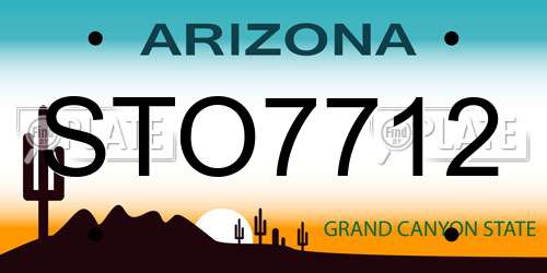 STO7712 Arizona License Plate