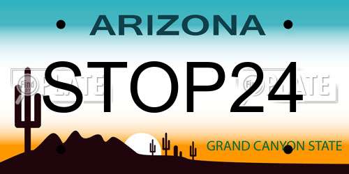 STOP24 Arizona License Plate