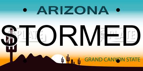 STORMED Arizona License Plate