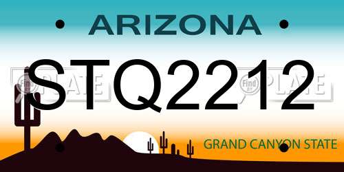 STQ2212 Arizona License Plate