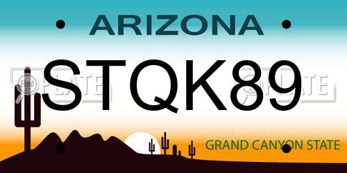 STQK89 Arizona License Plate
