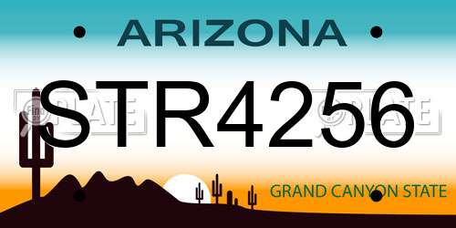 STR4256 Arizona License Plate