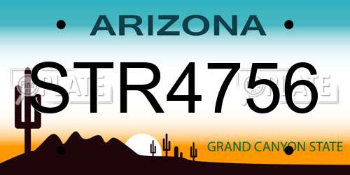 STR4756 Arizona License Plate