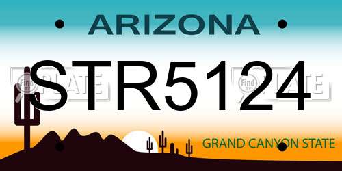 STR5124 Arizona License Plate