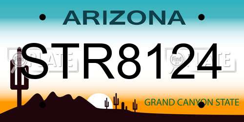 STR8124 Arizona License Plate