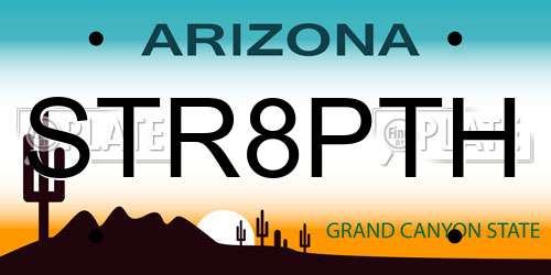STR8PTH Arizona License Plate