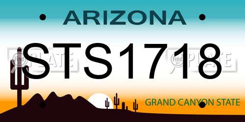STS1718 Arizona License Plate
