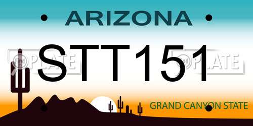 STT151 Arizona License Plate