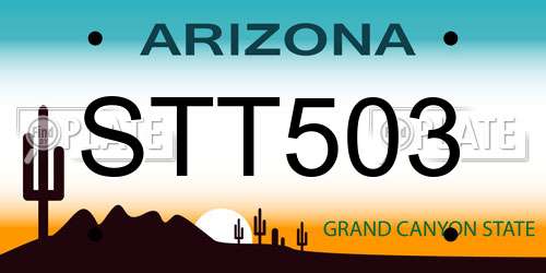 STT503 Arizona License Plate
