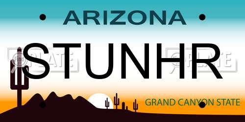 STUNHR Arizona License Plate
