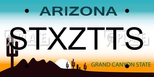 STXZTTS Arizona License Plate