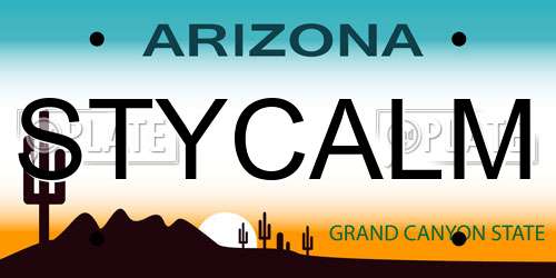 STYCALM Arizona License Plate