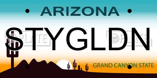 STYGLDN Arizona License Plate