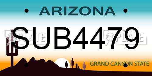 SUB4479 Arizona License Plate