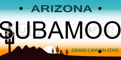 SUBAMOO Arizona License Plate