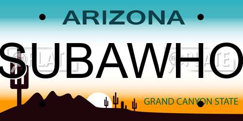 SUBAWHO Arizona License Plate