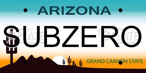 SUBZERO Arizona License Plate