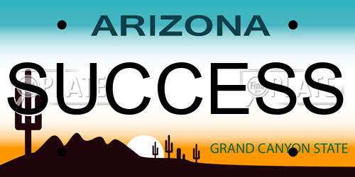 SUCCESS Arizona License Plate
