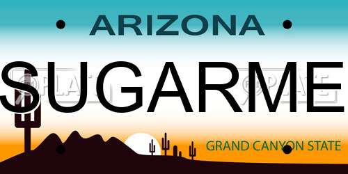 SUGARME Arizona License Plate