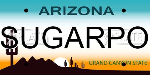 SUGARPO Arizona License Plate