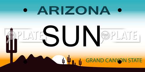 SUN Arizona License Plate