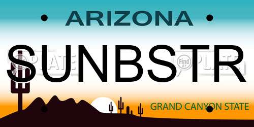 SUNBSTR Arizona License Plate
