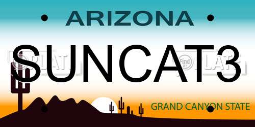 SUNCAT3 Arizona License Plate