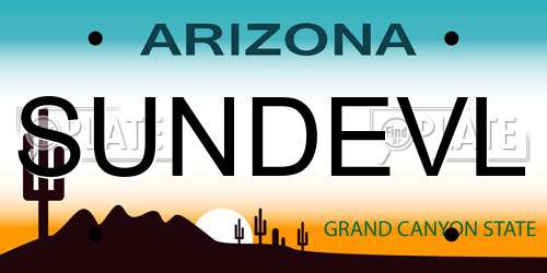 SUNDEVL Arizona License Plate
