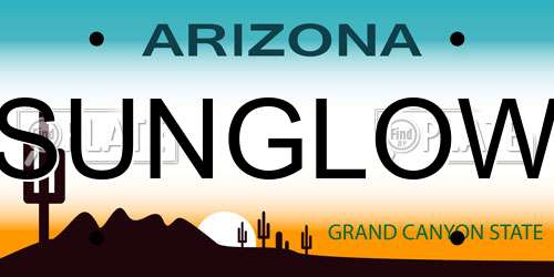 SUNGLOW Arizona License Plate
