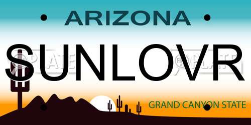 SUNLOVR Arizona License Plate